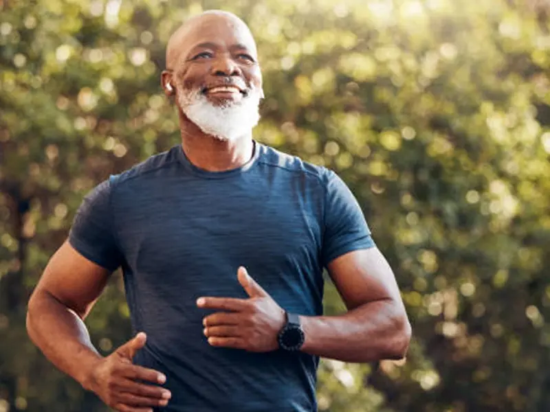 Lifestyle photograph of an active man outdoors