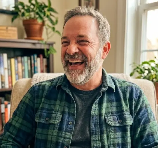 Lifestyle photograph of a man supplied with the product assets