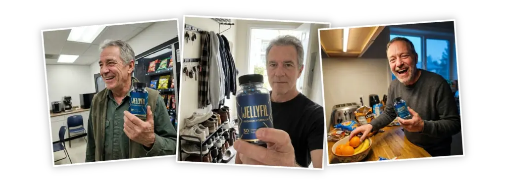 Composite of lifestyle photographs supplied with the Jelly Fill product assets